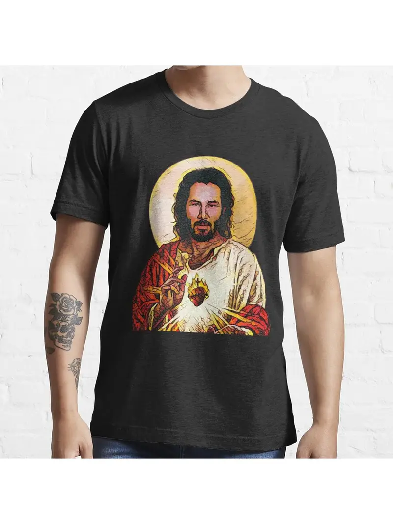 Saint Keanu Tee displayed on a mannequin